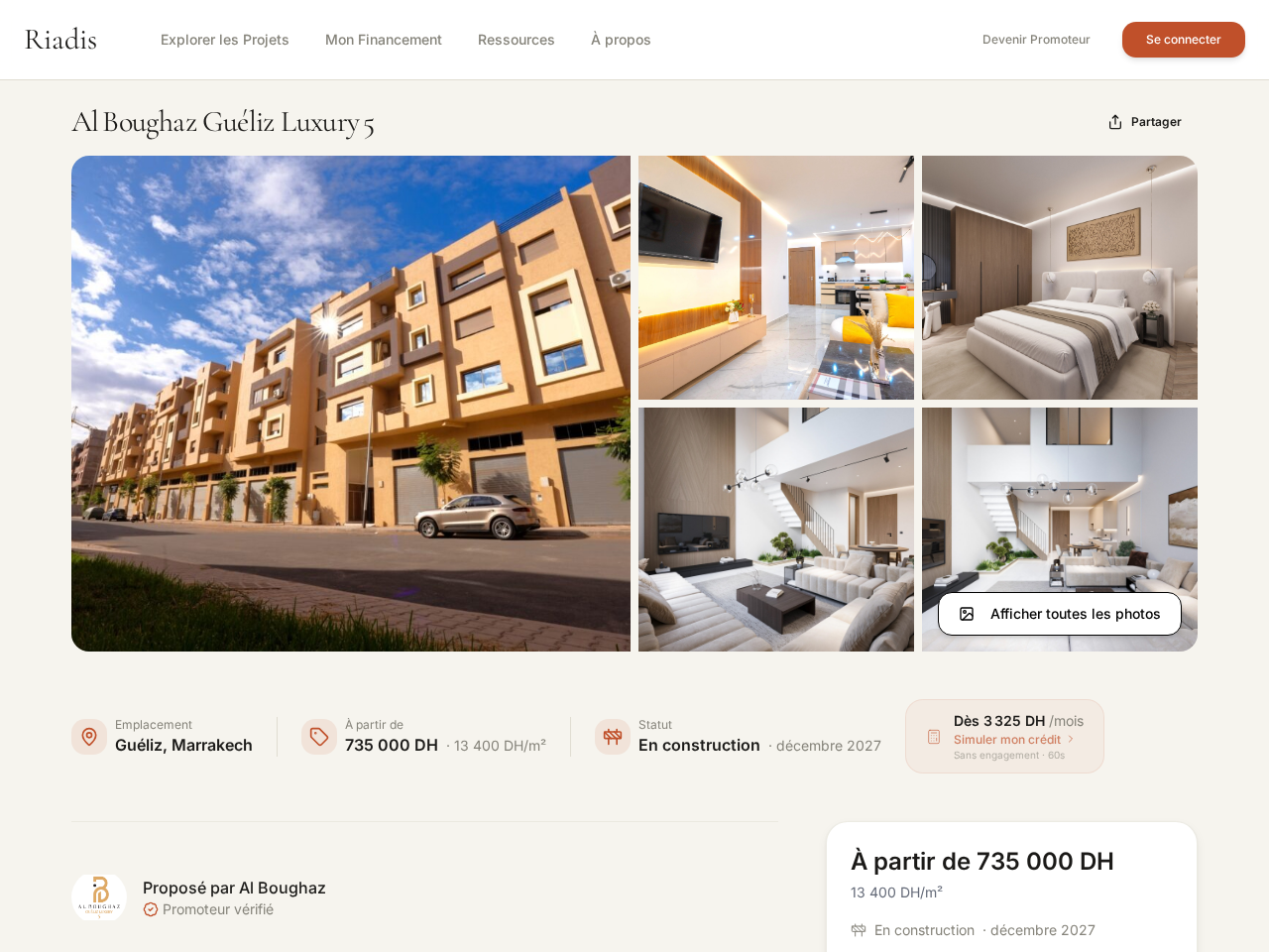 RIADIS.ma Al Boughaz property detail page